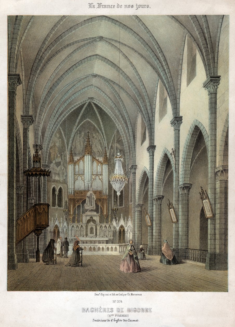 Bigorres bad. (gravering, ca. 1870) av French School
