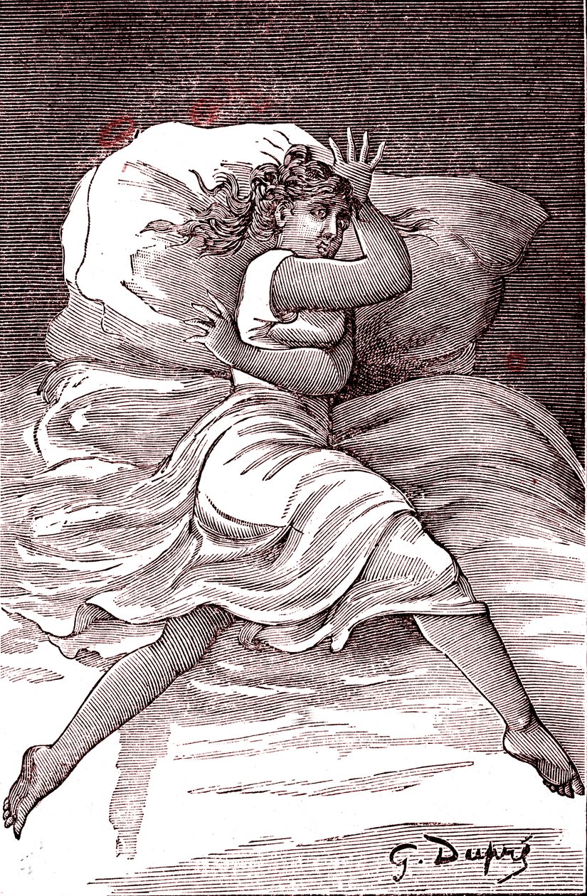 Grensende hysteri. 1887 (gravering) av French School