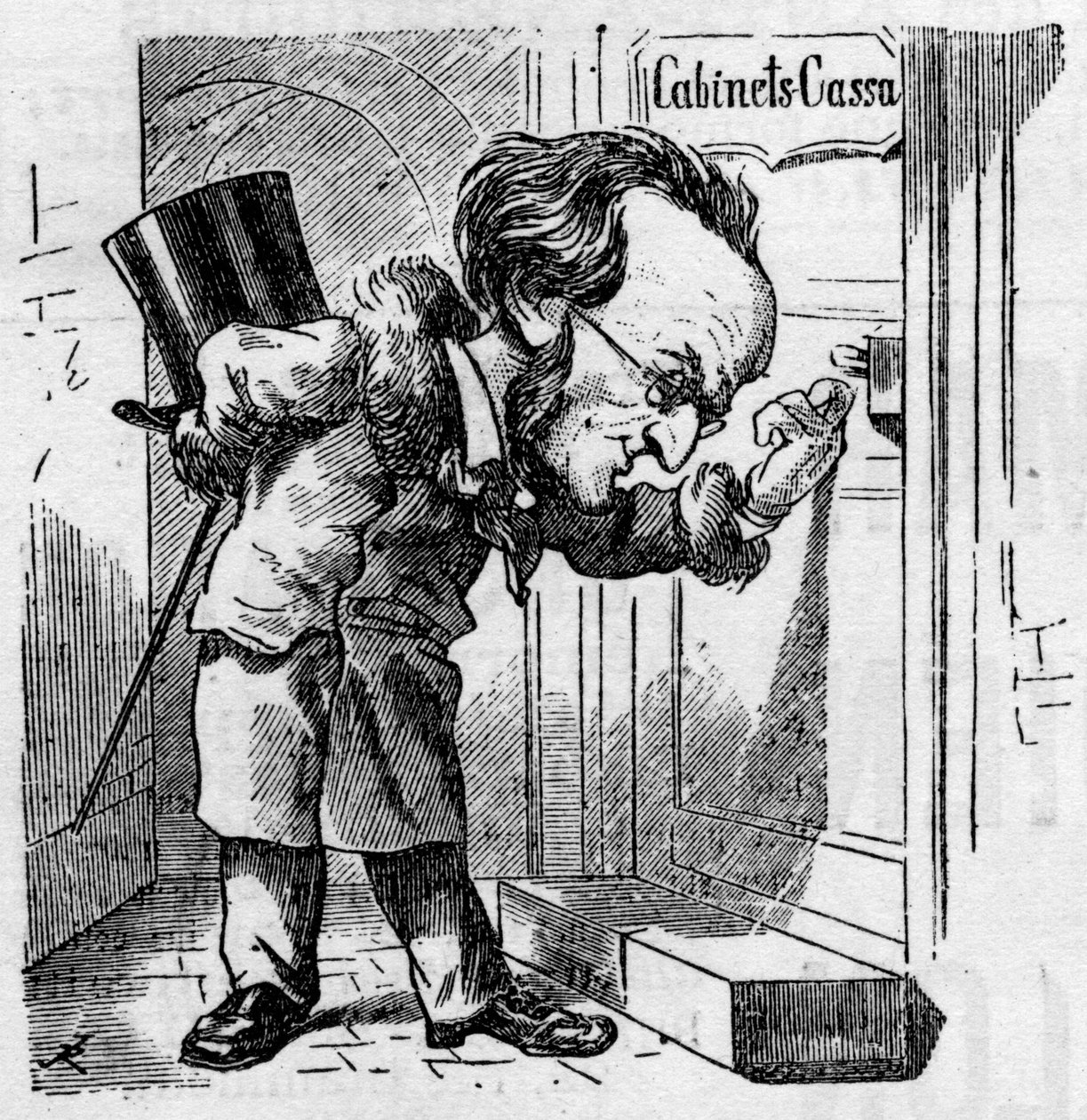 Cartoon by German composer Richard Wagner (1813-1883) av French School