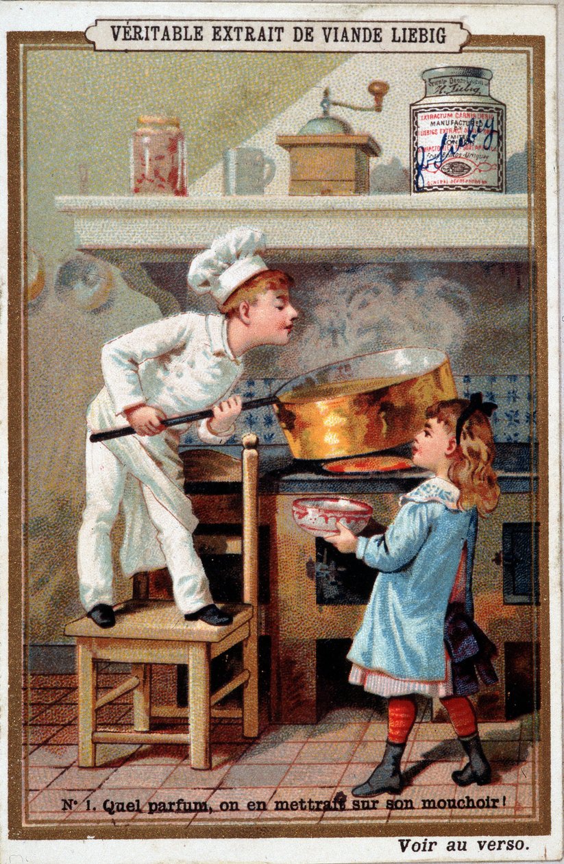 Stek i ovnen hans - chromo. Liébig av French School