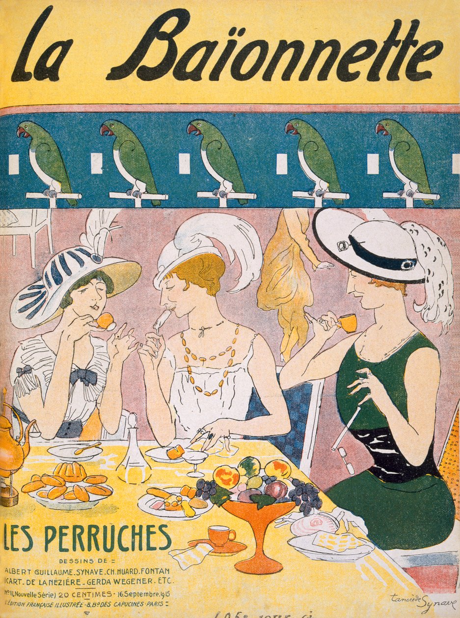 Forsideillustrasjon fra magasinet La Baionnette, 1914-18 av French School