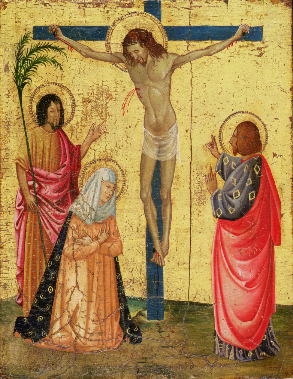 Korsfestelse (tempera og bladgull på panel) av French School