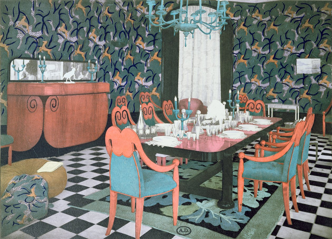 Spisestue designet av Atelier Martine, 1924 av French School