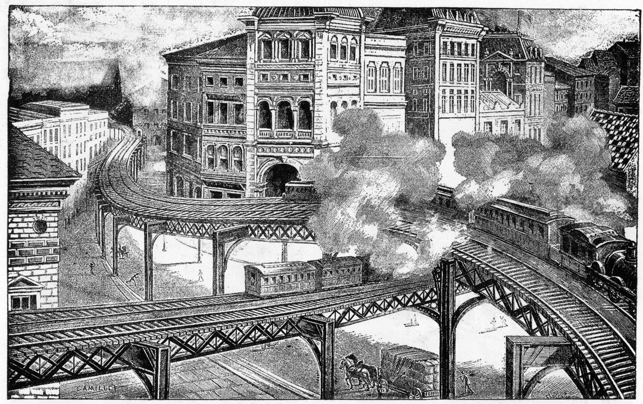 Elevated Railways of New York, 1893 av French School