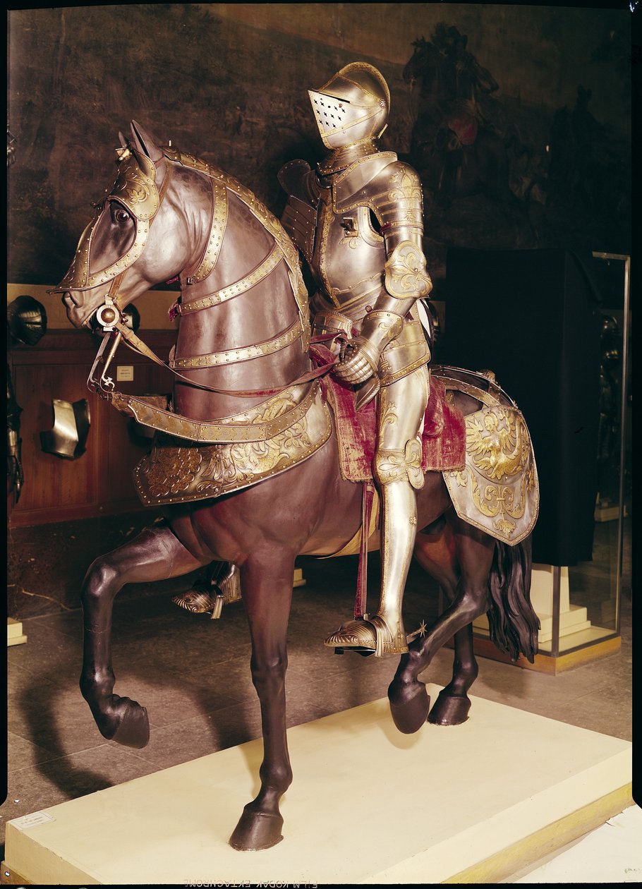 Rytterrustning til Frans I (1494-1547) (jern) av French School