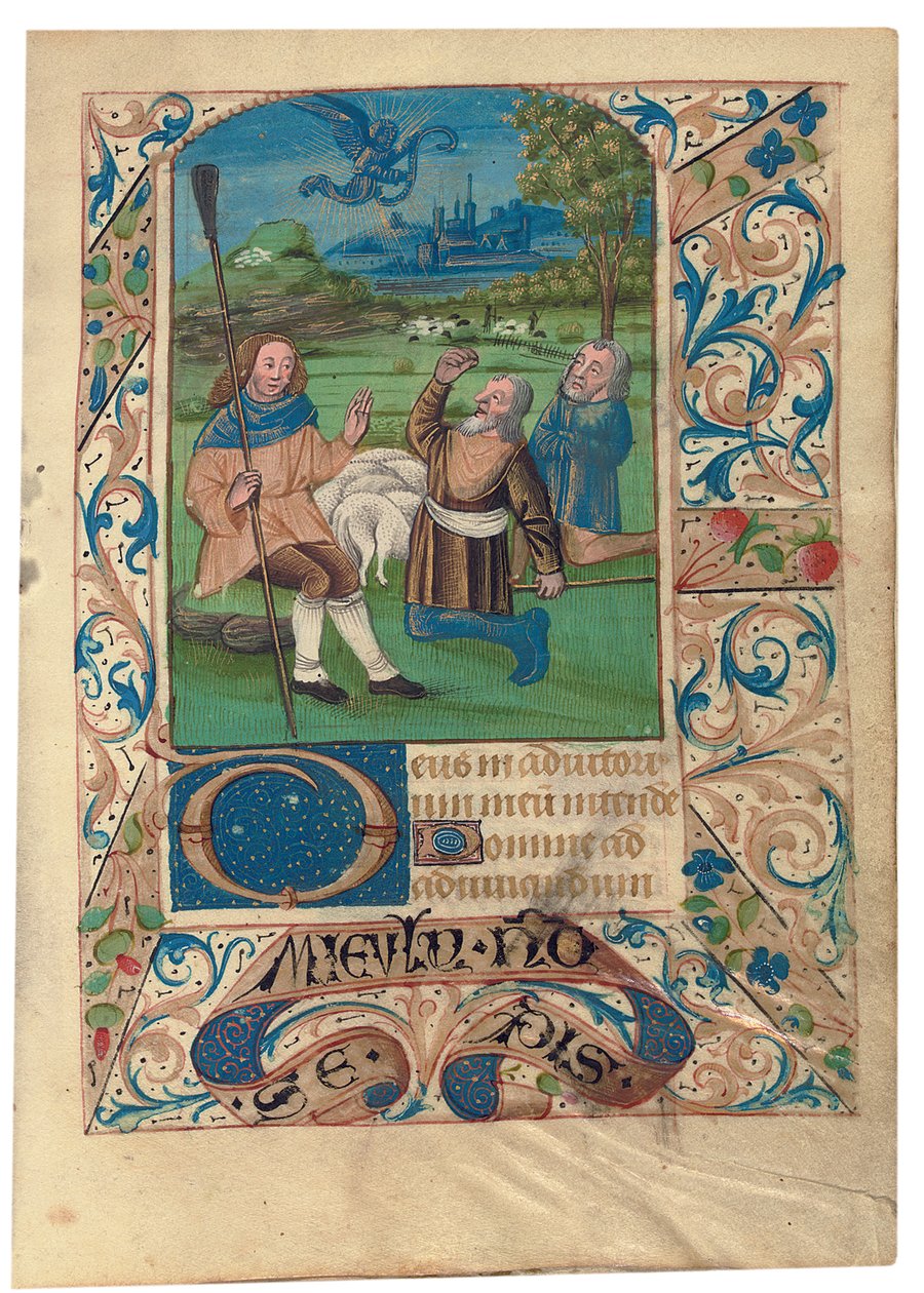 F. 37 Bebudelse til hyrdene, ca. 1480 av French School