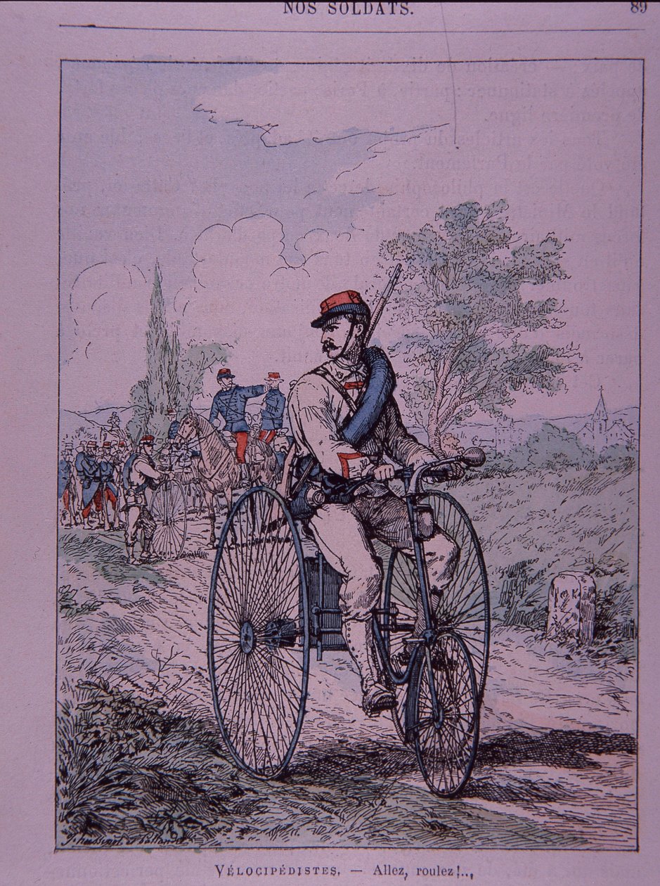 Den franske hærens trehjulssykkelrytter (velocipediste) av French School