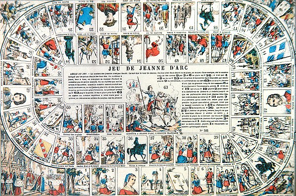 Game of Joan of Arc (farge litho) av French School