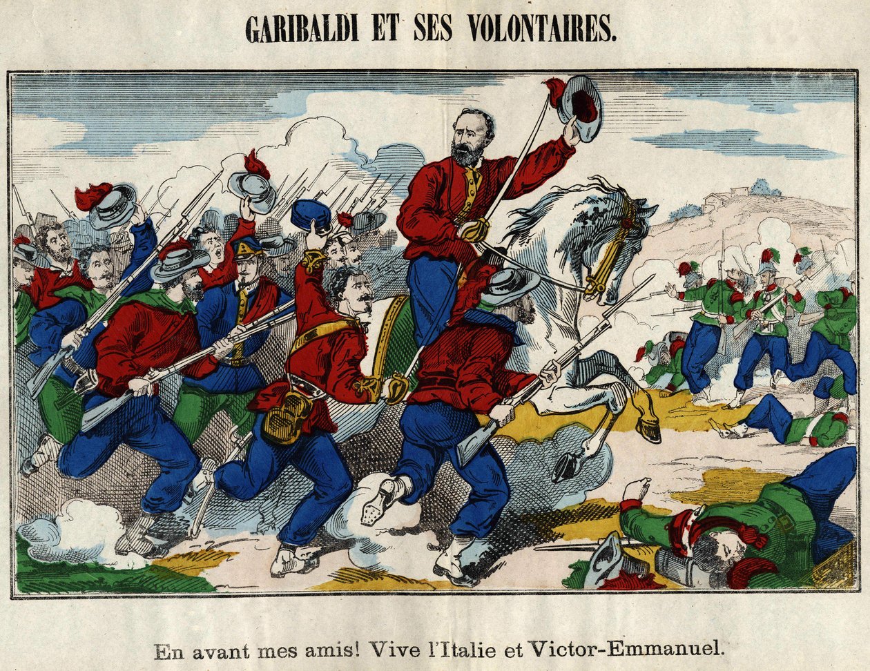 Giuseppe Garibaldi and Volunteers av French School