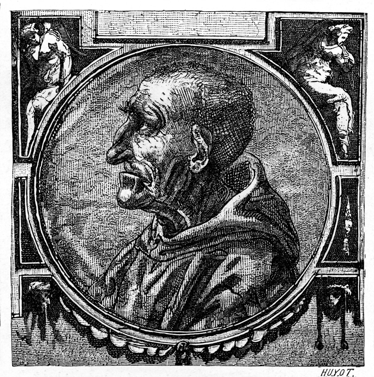 Jerome Savonarola (gravering) av French School