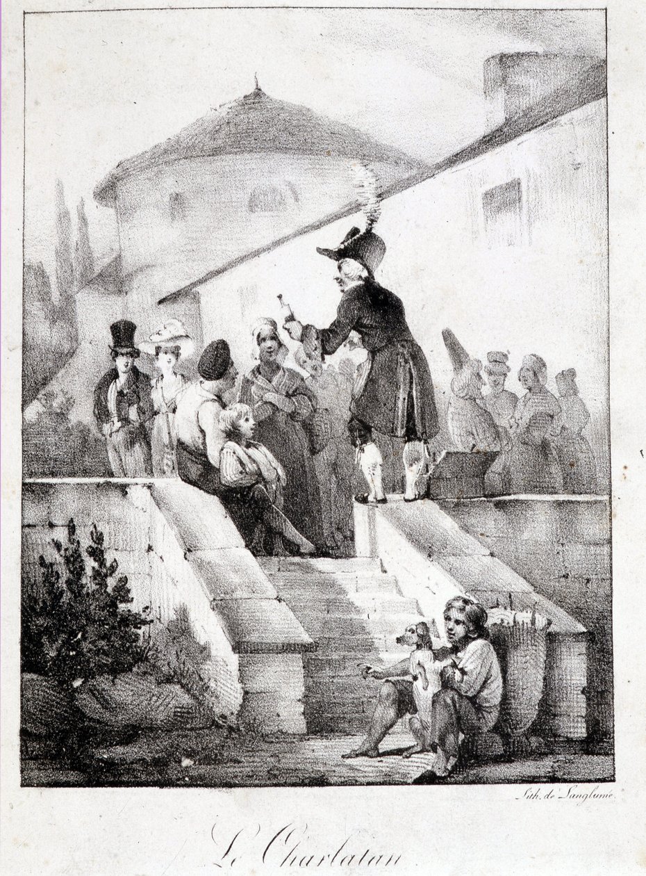 Le Charlatan (selger av mirakelprodukter) av French School
