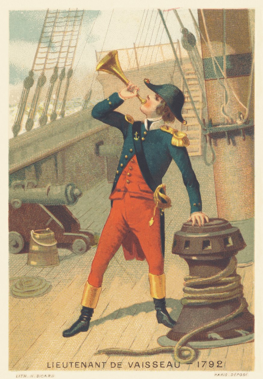 Løytnant på et skip i 1792 av French School