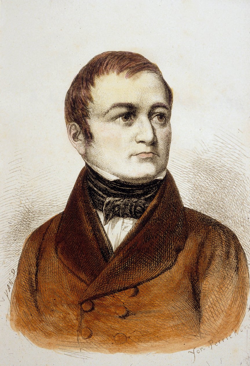 Louis Adolphe Thiers (farget gravering) av French School