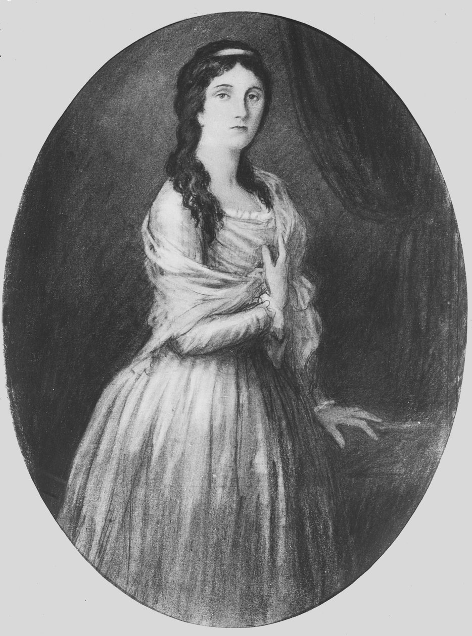 Lucile de Chateaubriand på 25 år (litho) av French School