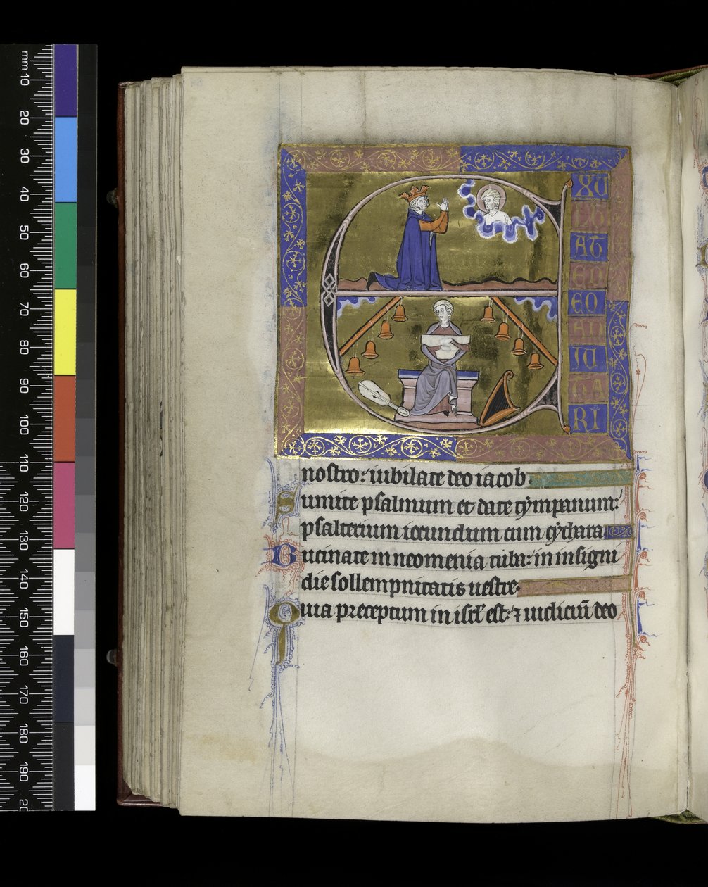 MS 300 f.89v, David ber til Gud av French School
