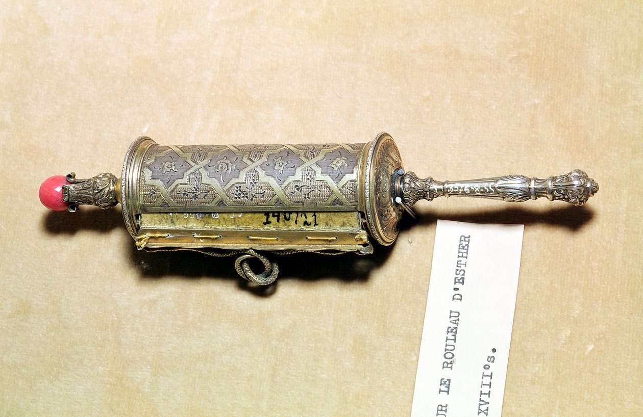 Megillah-etui, fra Alsace (sølv) av French School