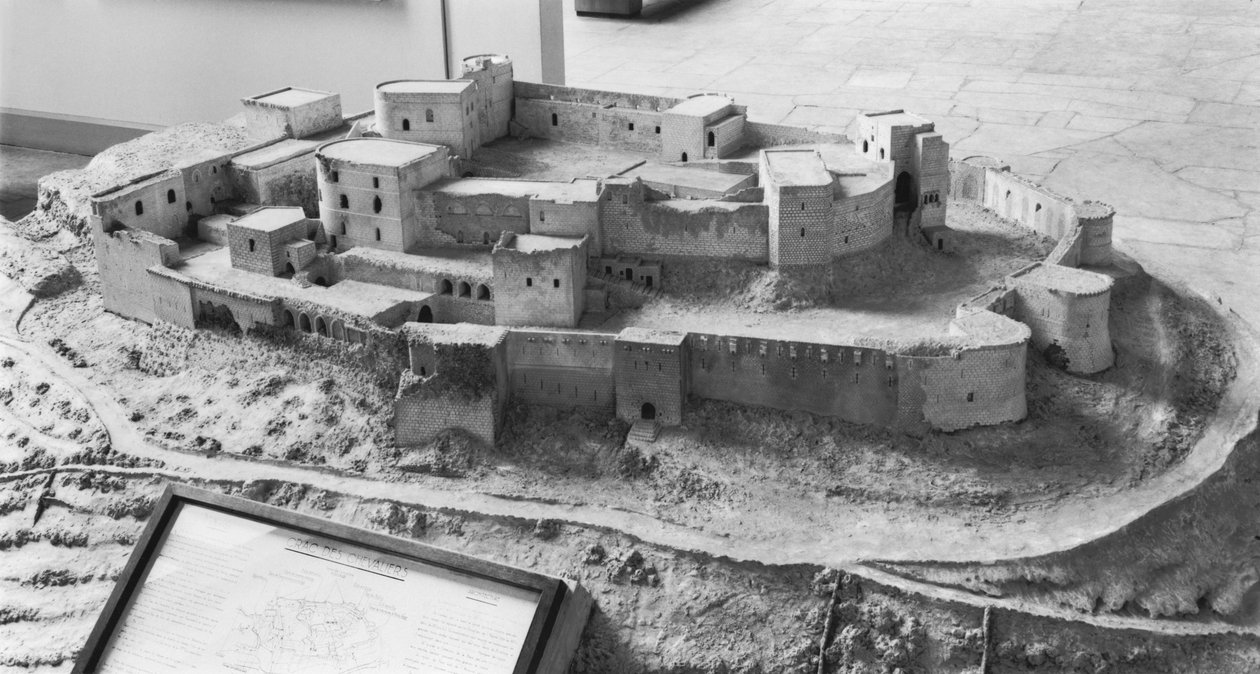 Modell av The Krak des Chevaliers, modell av French School