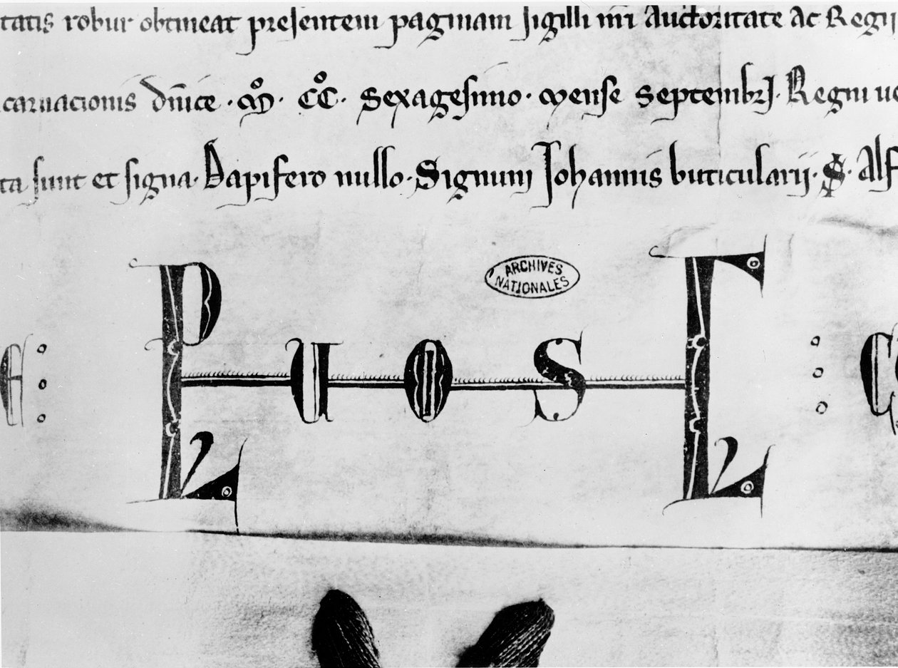 Monogram av Louis IX (pergament) av French School