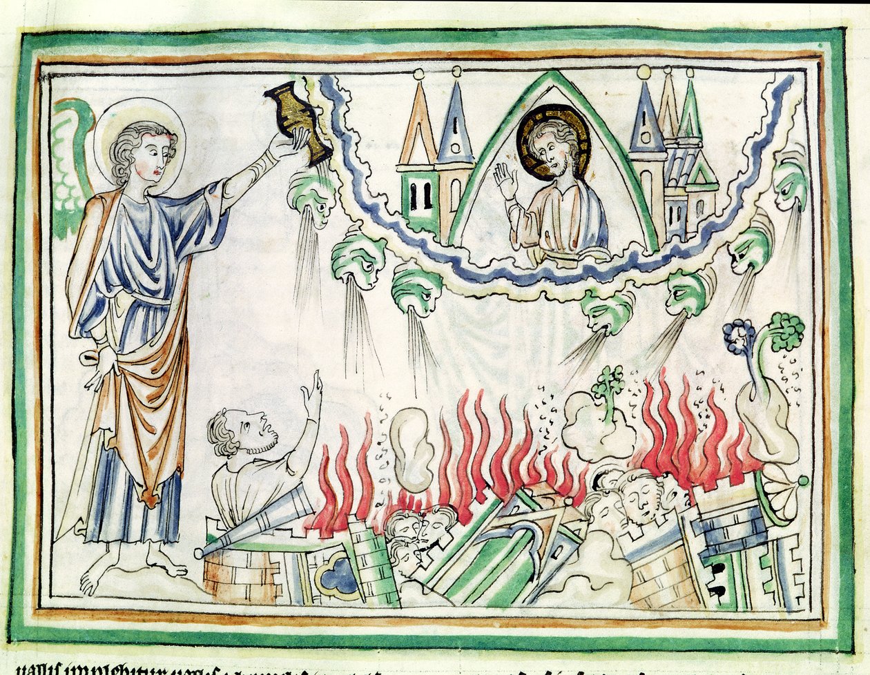 Ms 422 fol.77 The Destruction of Babylon av French School