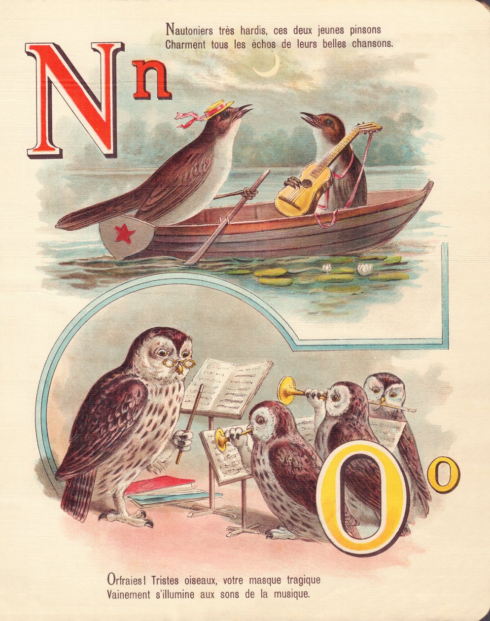 N O: Nattergal, navigasjon, ugle, orkester av French School
