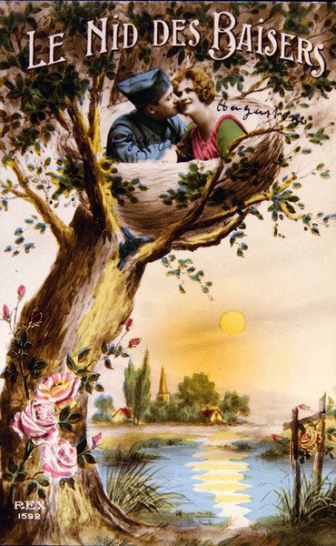 Nest of Kisses, ca. 1920 (litho-farge) av French School