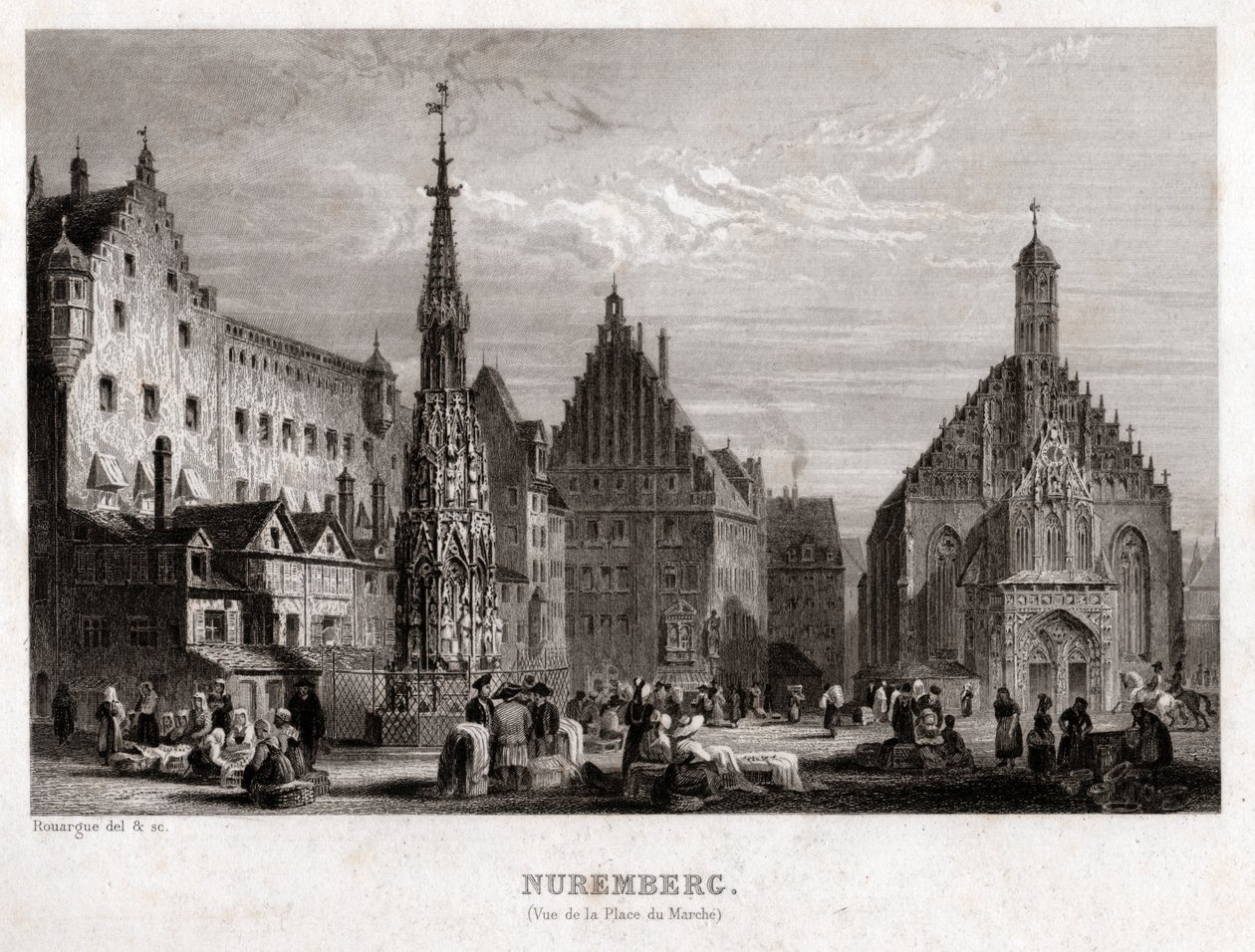 Nürnberg. (gravering, ca. 1830) av French School