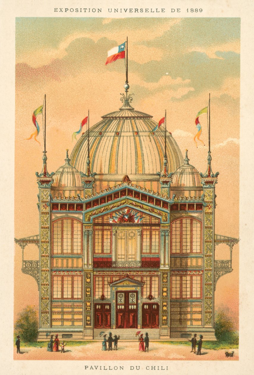 Paviljongen i Chile, universell utstilling 1889, Paris av French School