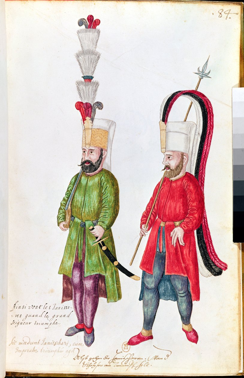 Persiske janitsjarer, 1513 (wc på papir) av French School