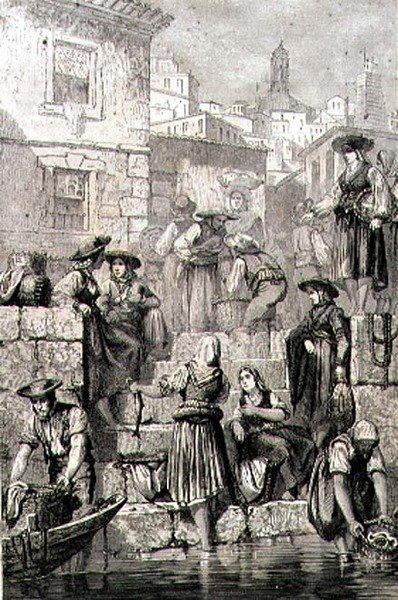 Porto-fiskere på 1860-tallet (gravering) av French School