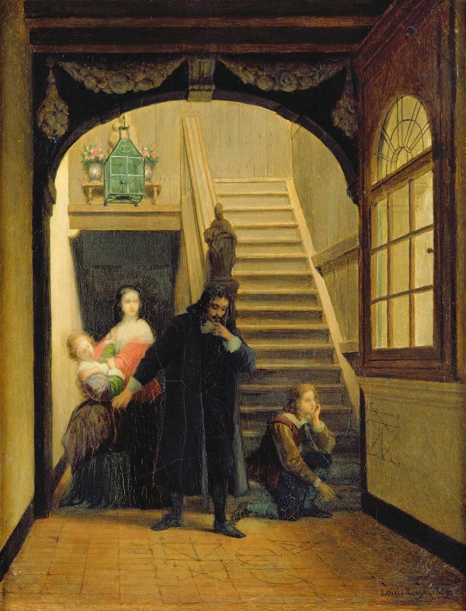 Portrett av Blaise Pascal (1623-62) av French School