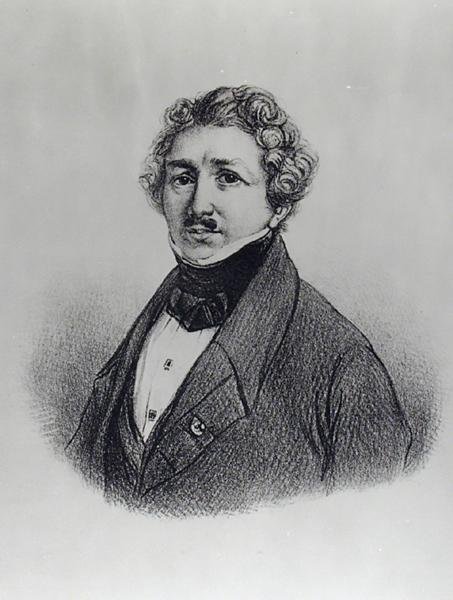 Portrett av Louis-Jacques Daguerre (1787-1851) av French School
