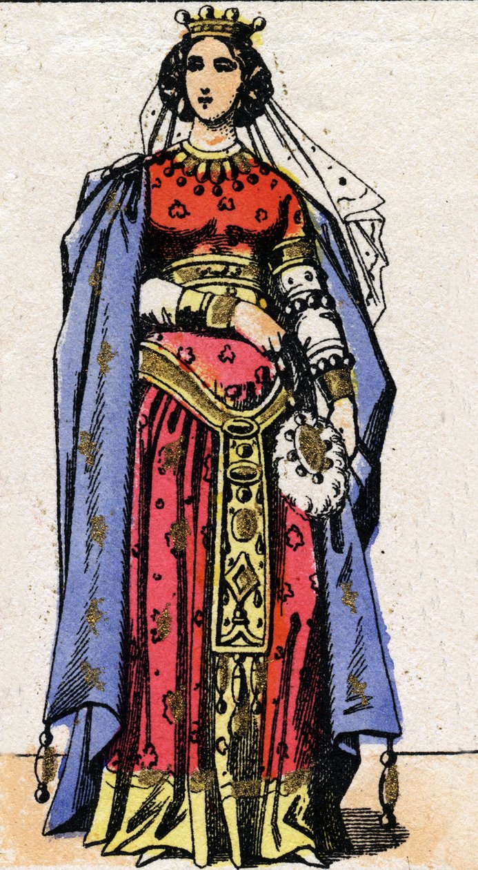 Portrett av dronning Nantilde (ca. 610-642). av French School
