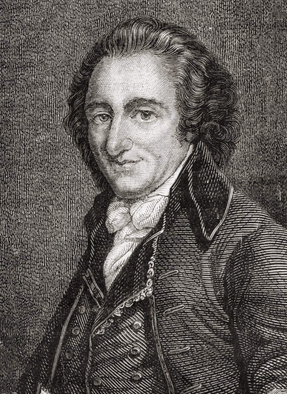Portrett av Thomas Paine (1737-1809) (gravering) av French School