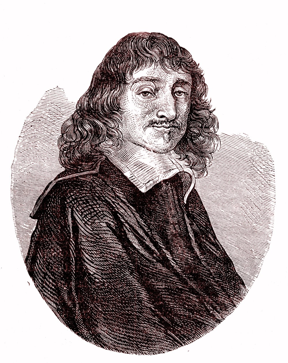 Rene Descartes , fransk fysiker, matematiker, filosof. 1865 (gravering) av French School