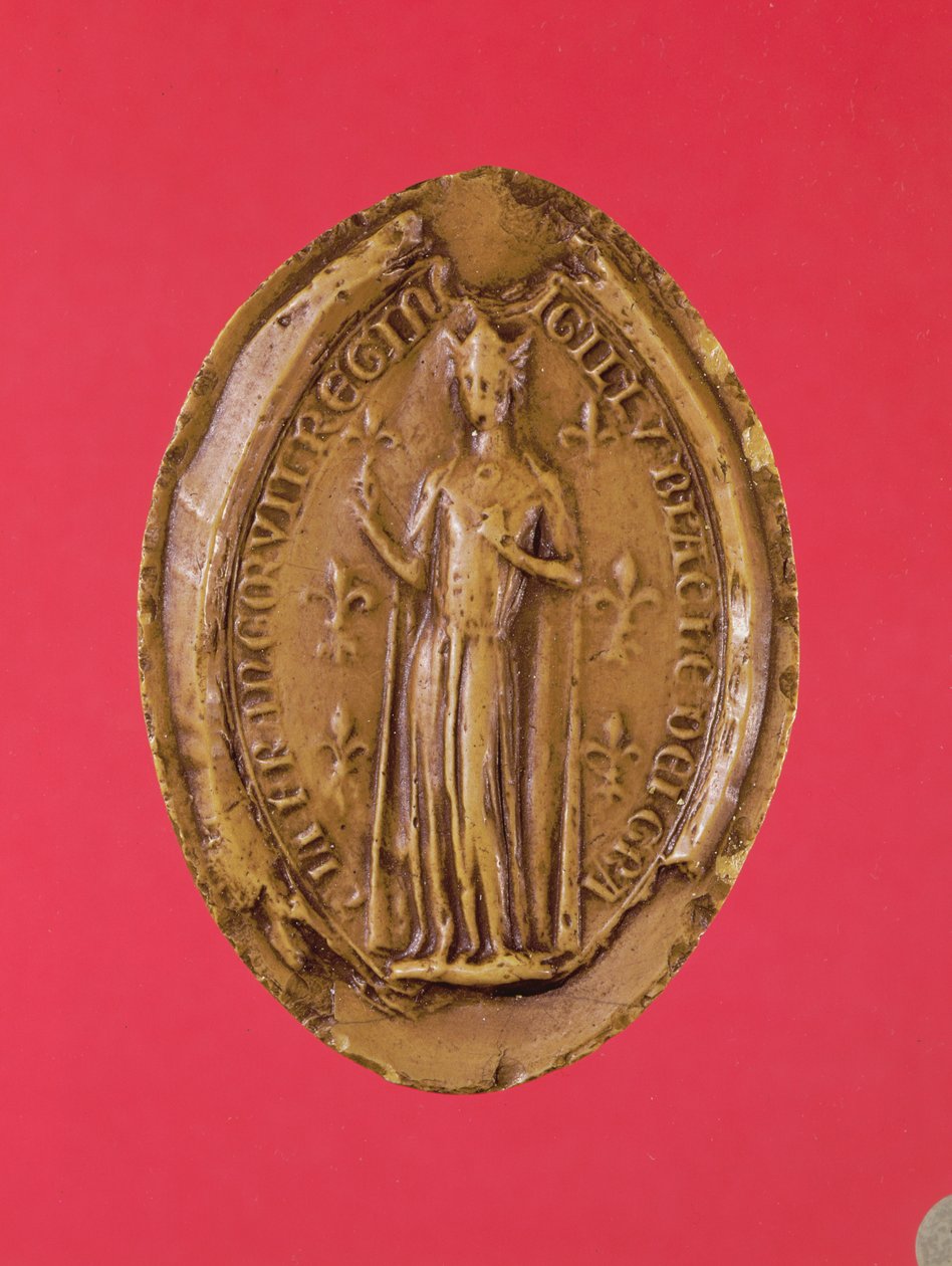 Segl fra Blanche av Castilla (1188-1252) (voks) av French School