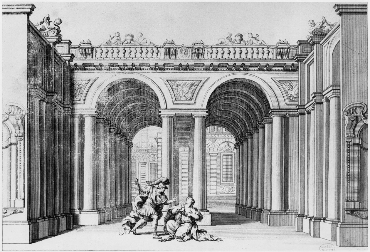 Scenografi for et uidentifisert skuespill av French School