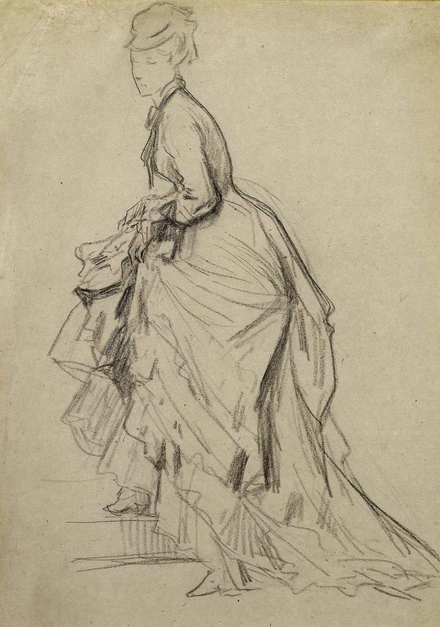 Viser en ankel, ca. 1880 (kritt på papir) av French School