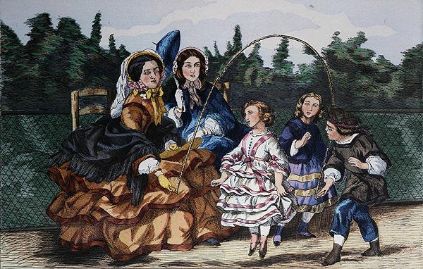 Hoppetau (farge litho) av French School