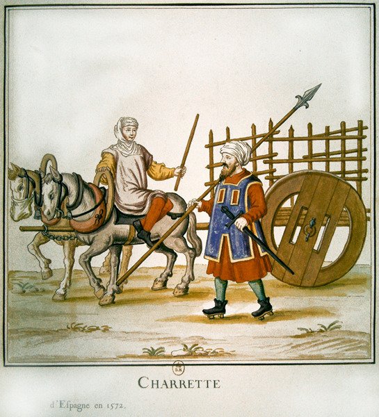 Spansk vogn, 1672 (wc på papir) av French School