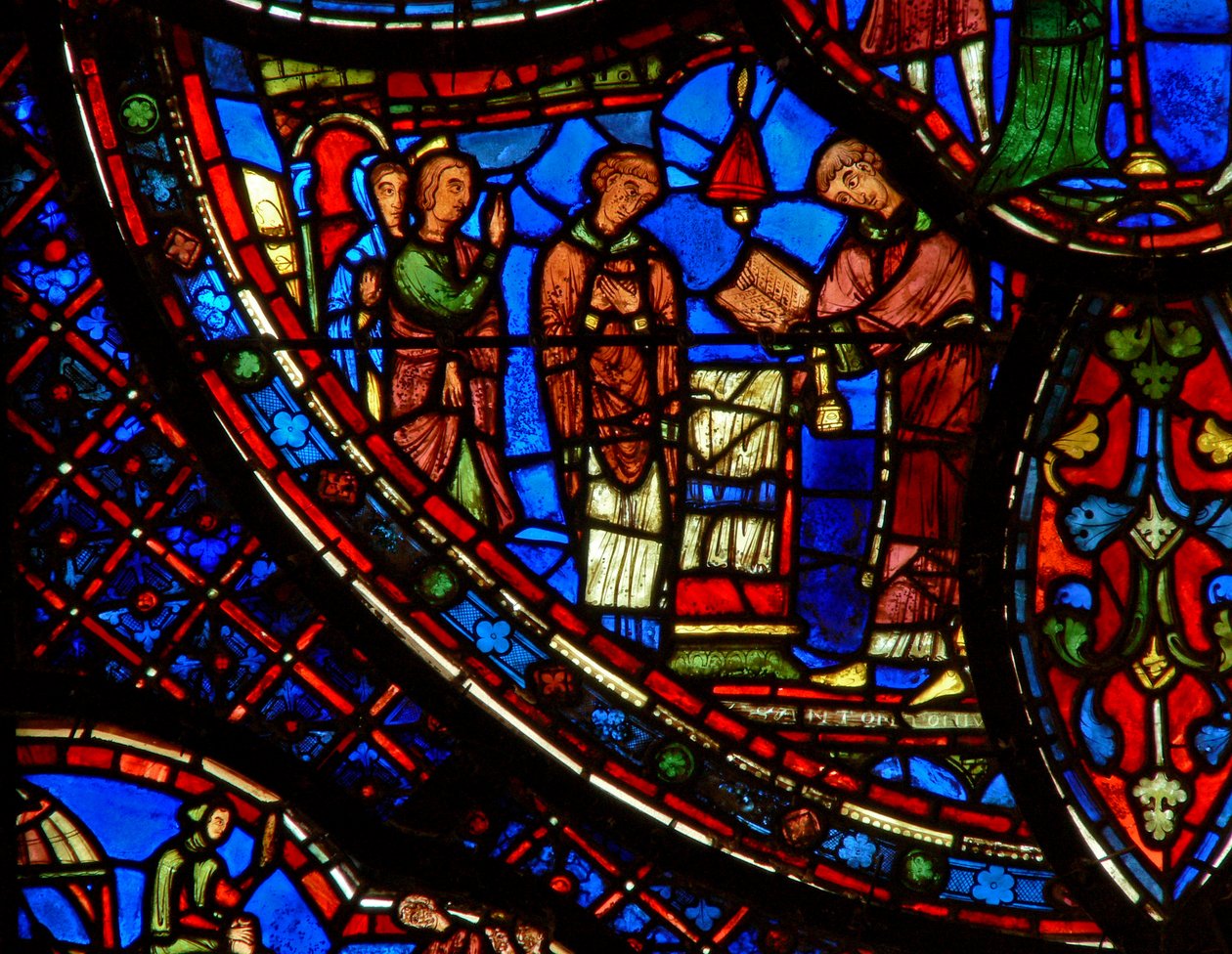 St Anthony: med søster går inn i kirken (w30b) av French School