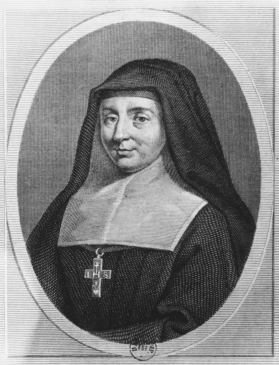 St Jane Frances de Chantal (engraving) av French School