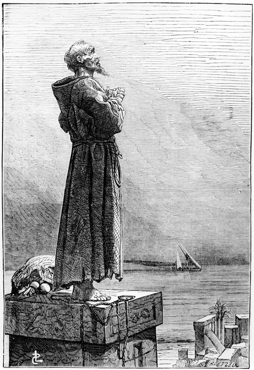 St Simeon Stylites, sent C19th av French School