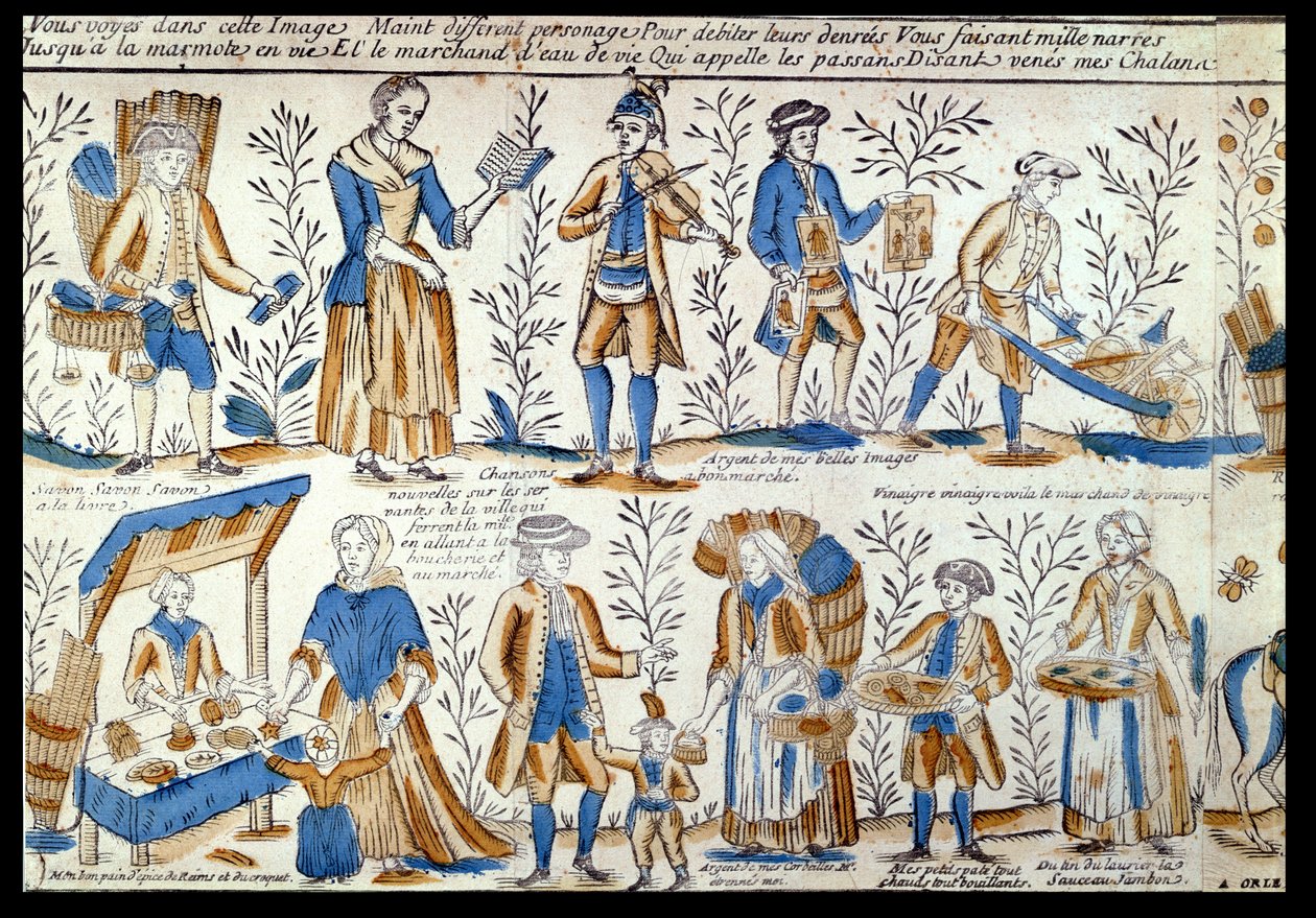 Gatehandlere på 1700-tallet av French School