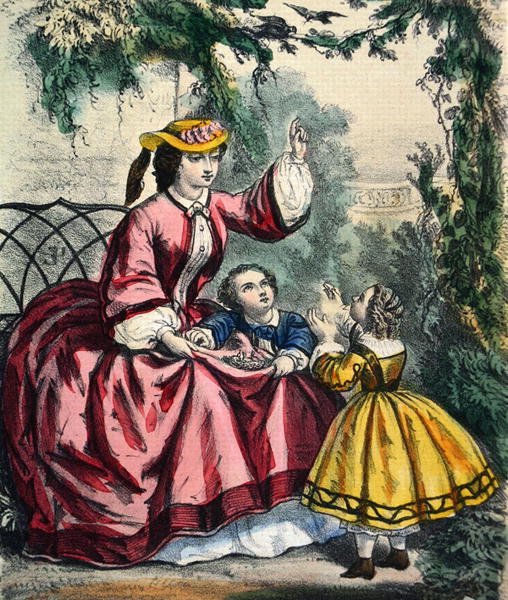 Fugleredet (farge litho) av French School