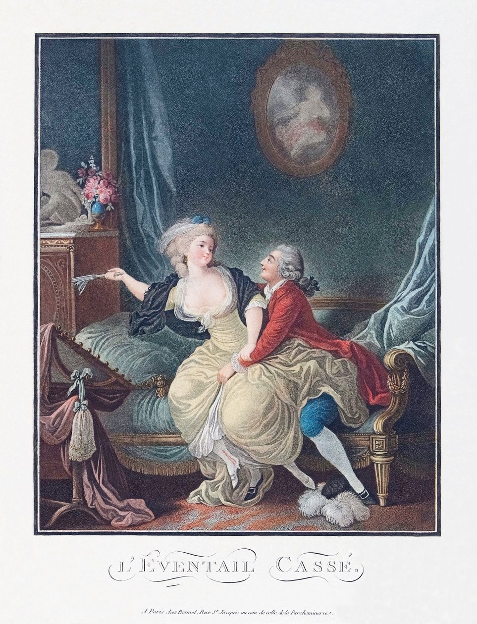 Den ødelagte viften. Seksuell forførelse. 18. århundre. av French School