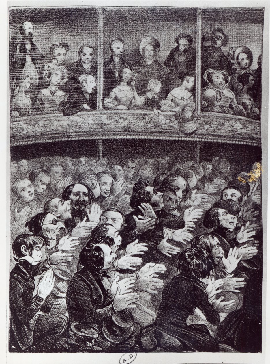 The Claque i aksjon, ca. 1830-40 av French School
