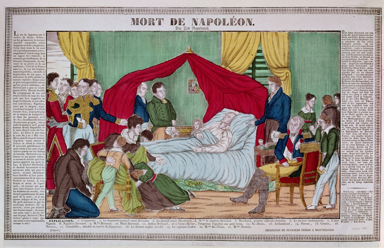 Napoleon Bonapartes død (1769-1821) ca. 1840 av French School