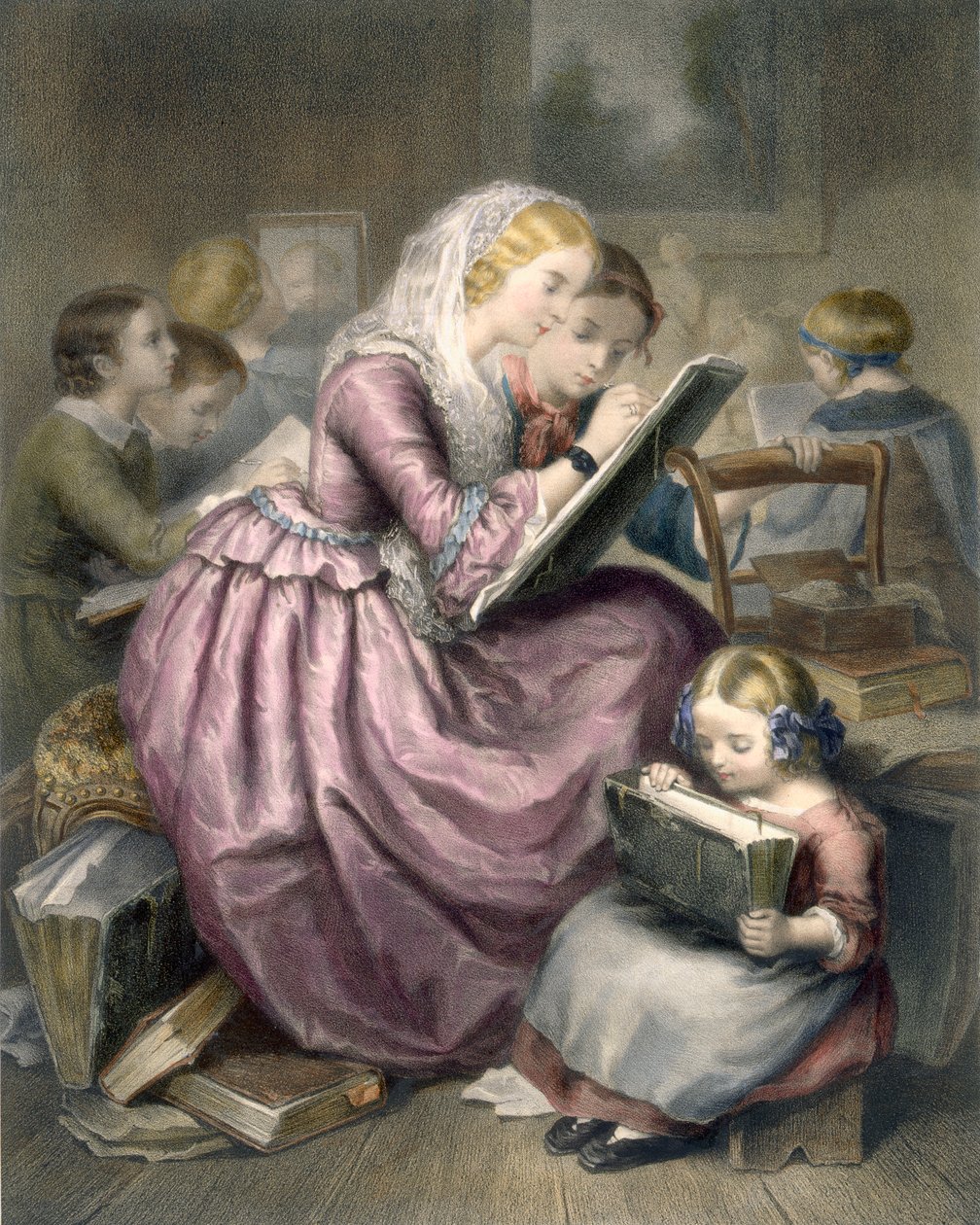 Tegneskolen, ca. 1835 av French School