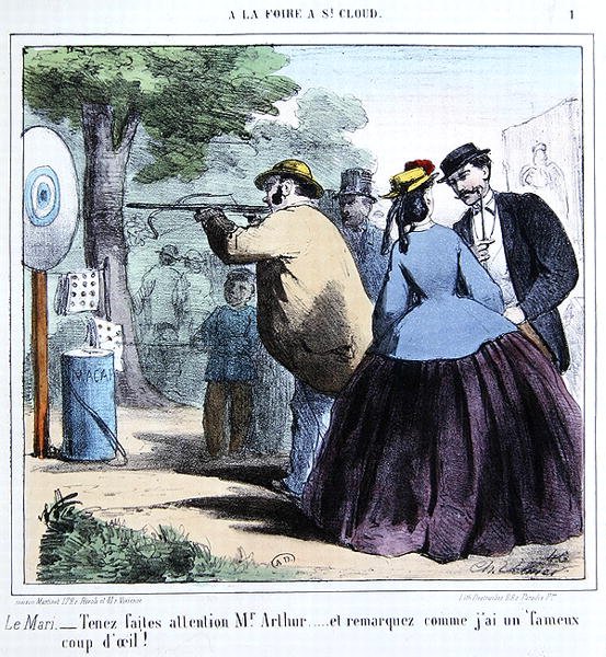 The Fair at St. Cloud (farge litho) av French School