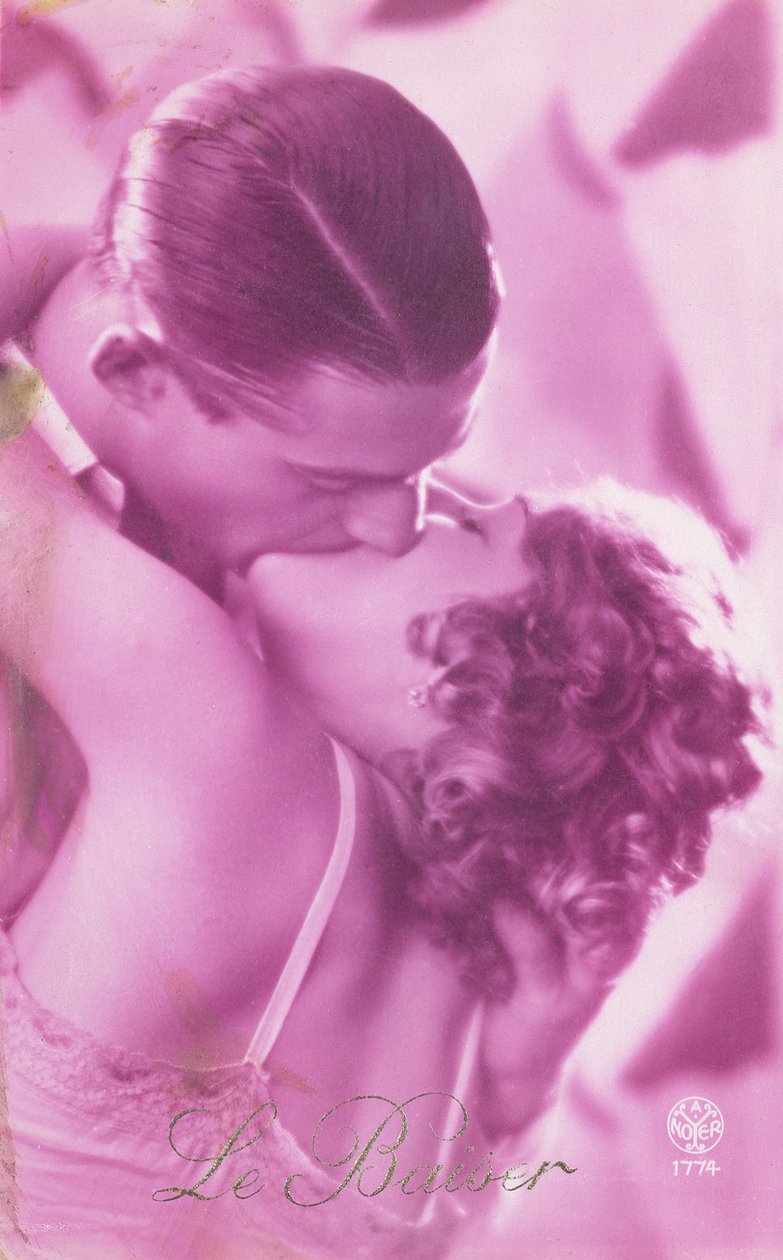 Det rosa kysset, ca. 1930 av French School